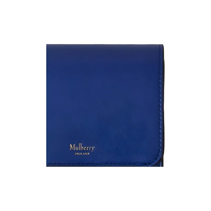 Mulberry Grained Leather Wallet Small Size Women's Blue-2