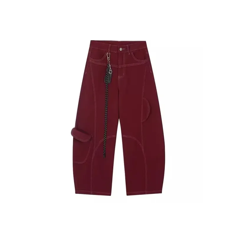 YICHEN Jeans Women's Burgundy-0