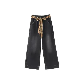 IQC Jeans Women's Black Gray Plaid