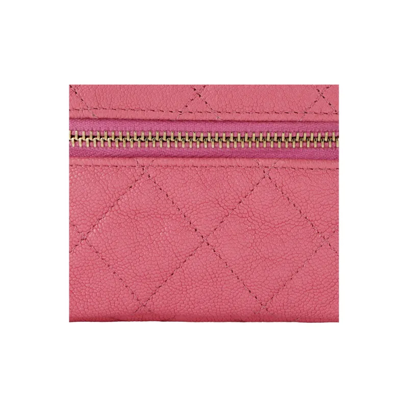 CHANEL Litchi Grain Calfskin Box Bag, Shoulder Bag, Crossbody Bag, Handbag Trumpets Women's Pink-4