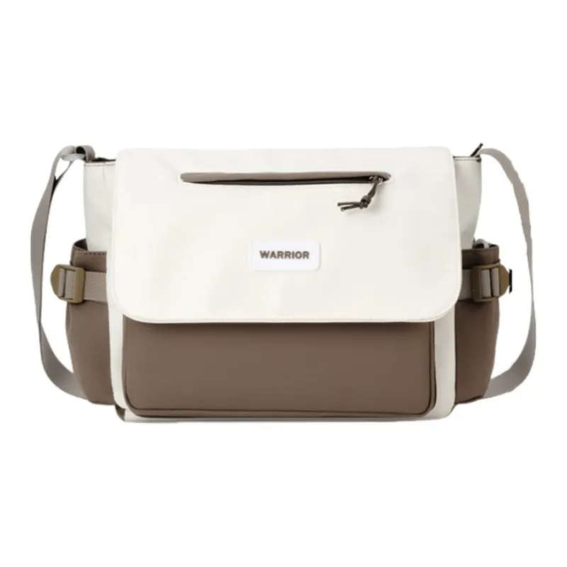Warrior Nylon Messenger Bag, Shoulder Bag Unisex Black/Khaki-2