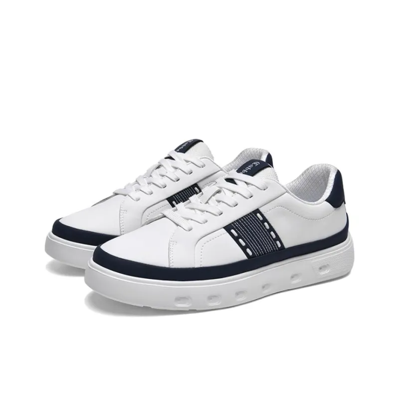 Cabbeen Height Increasing Abrasion Resistant Low Top Skateboard Shoes Men's Dark Blue-2