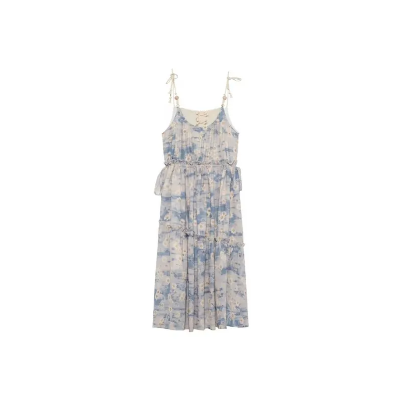 ABCMININ Slip Dresses Women's Blue-0