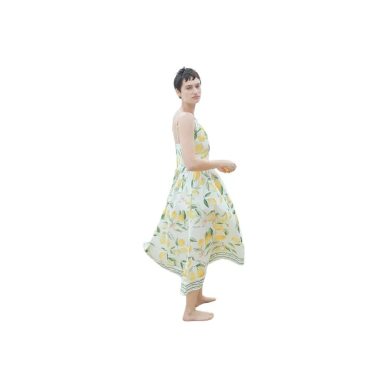H&M Slip Dresses Women's White/Lemon-0