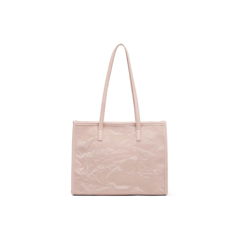 ST&SAT Synthetic Leather Tote Handbag, Shoulder Bag Women's Jade White/Pink-4