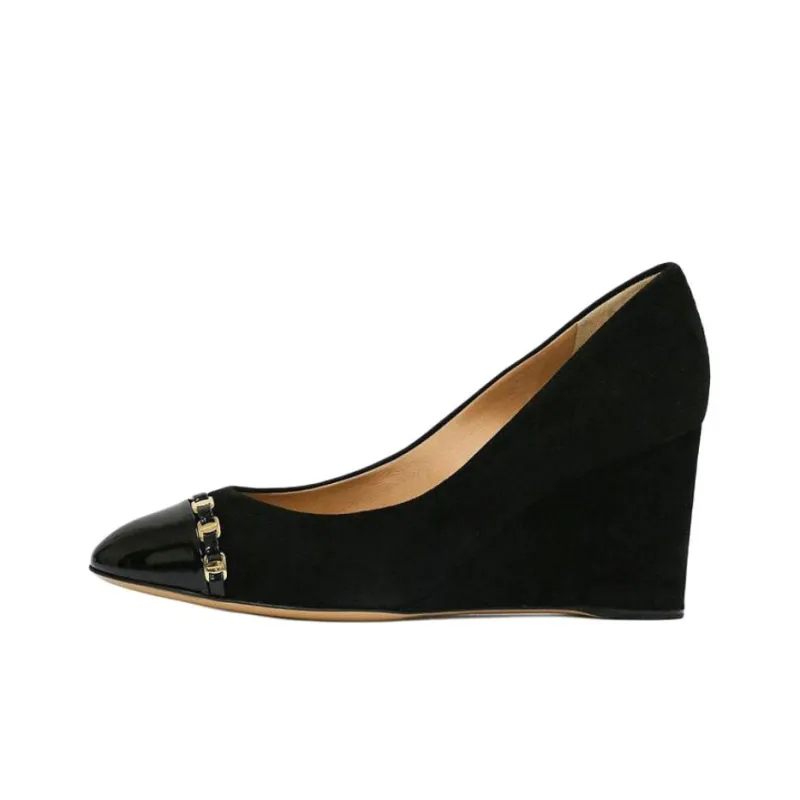 FERRAGAMO Wedge Heel High Heels Women's Black-0