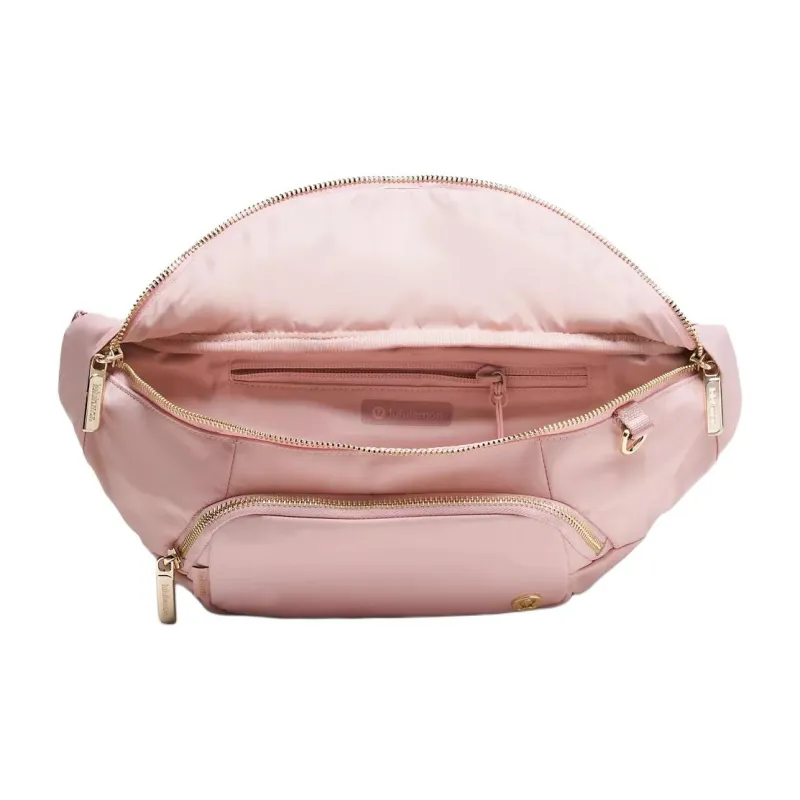 Lululemon Everywhere Nylon Sling Bag, Fanny Pack Extra Large Unisex Mist Pink & Gold Metal-2