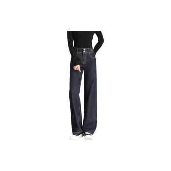 FAWENXIANGZI Jeans Women's Dark Blue