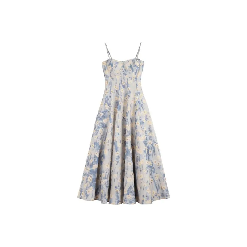 Mu Xiao Xin Slip Dresses Women's Light Blue-0