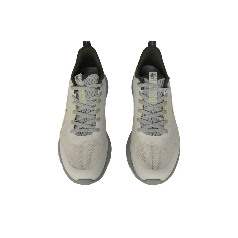 QIAODAN Abrasion Resistant Slip Resistant Low Top Casual Running Shoes Men's Ivory Light Mist Green-3