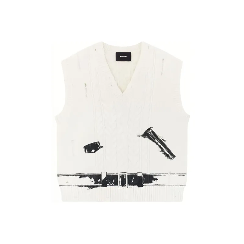 WE11DONE SS23 Tank Top Unisex Ivory White-0