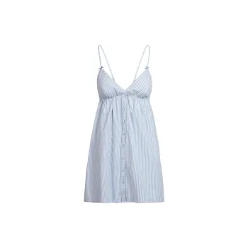 SKIMS SS25 COTTON POPLIN SLEEP MINI DRESS Nightgown Women's