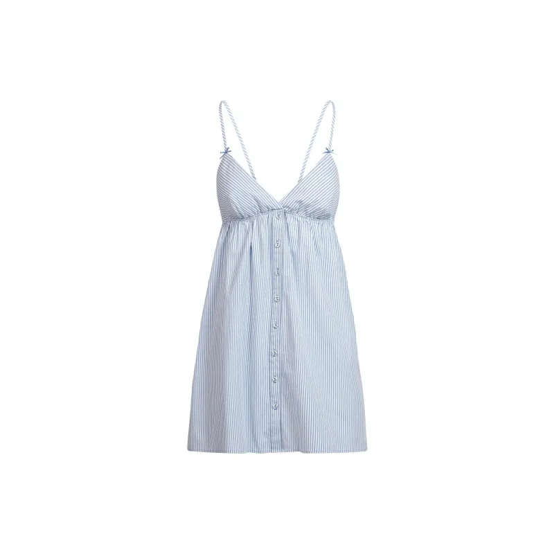SKIMS SS25 COTTON POPLIN SLEEP MINI DRESS Nightgown Women's-0