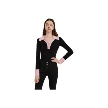 DPLAY Knitwear Women's Black & Pink Top