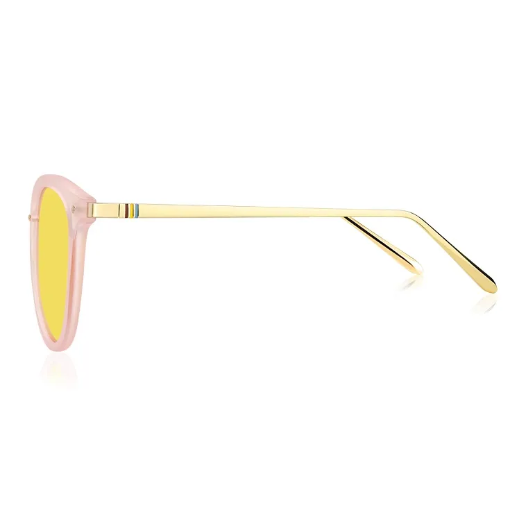 VEGOOS TR/Memory Plastic Metal Round Sunglasses Women's-8