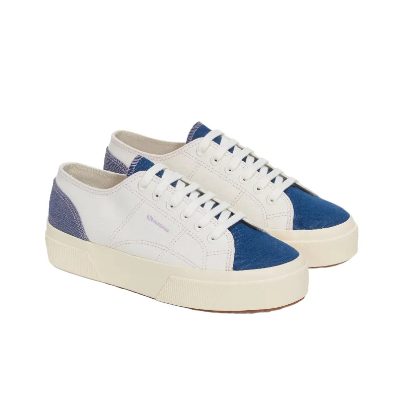 SUPERGA 2740 Abrasion Resistant Low Top Canvas Shoes Unisex White Blue-1