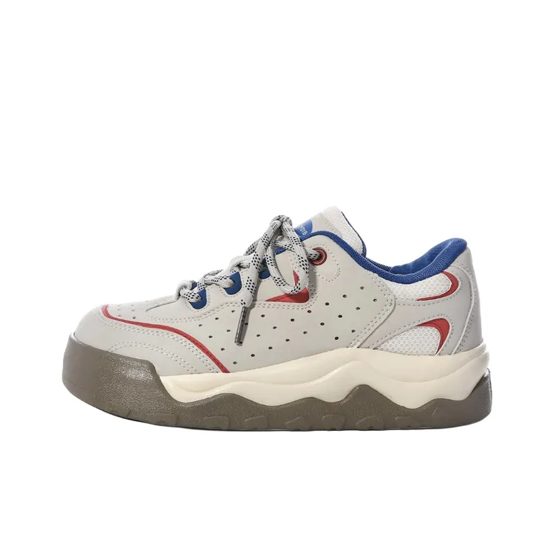 Ordifen Low Top Skateboard Shoes Women's Red Blue-0