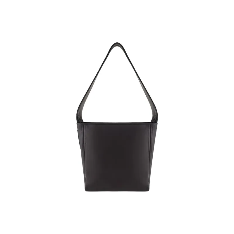 EMPORIO ARMANI Lambskin Shoulder Bag Medium Size Men's Black-2