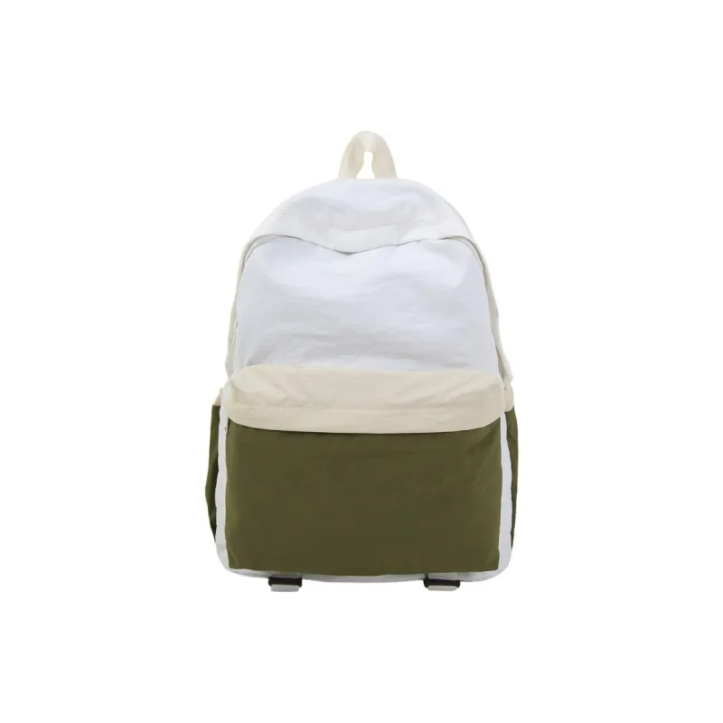 Wolfhorse Nylon Backpack Unisex Khaki & Black/Gray & Brown/White & Purple/White & Green/Blue-22