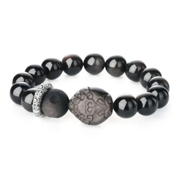 CHINA GOLD Natural Obsidian Bracelets Unisex