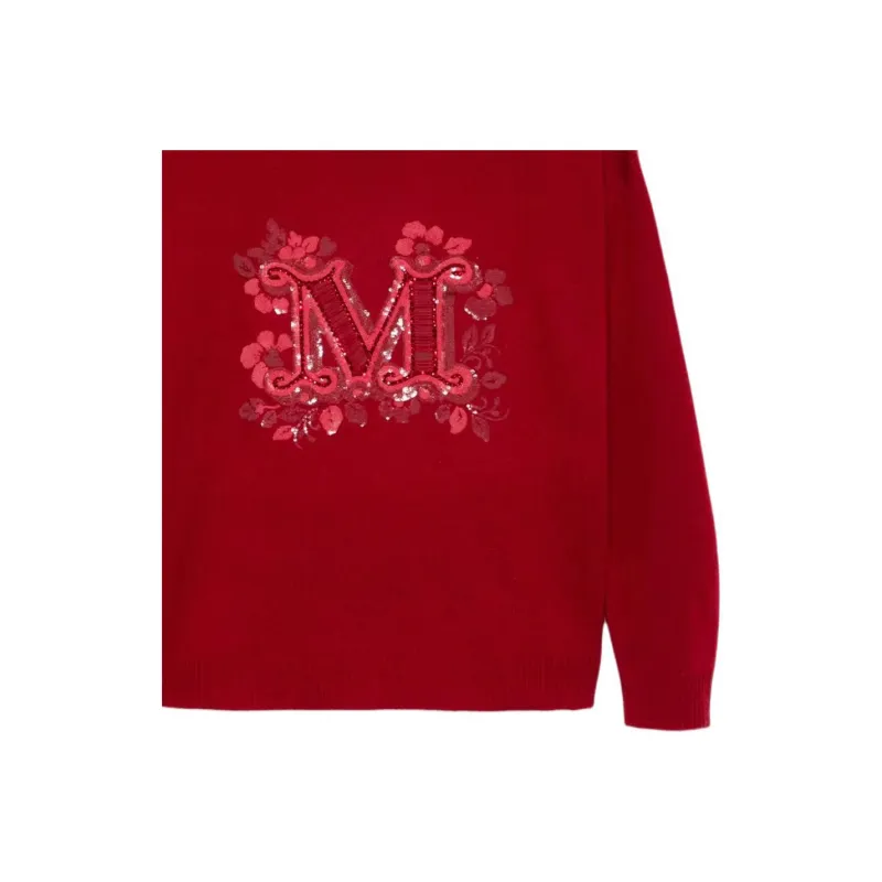 MaxMara Logo Embellished Crewneck Jumper-4