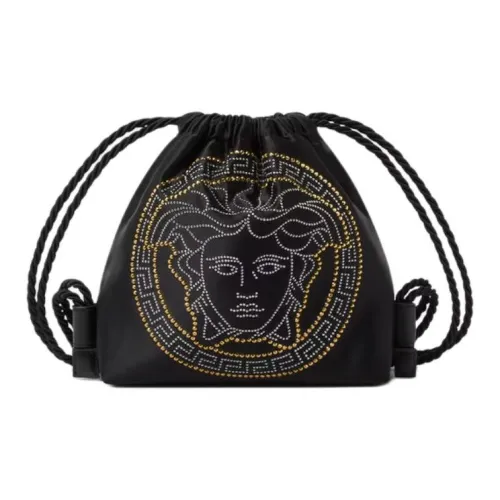 VERSACE Polyester Nylon Bucket Bag Backpack Kids' Black