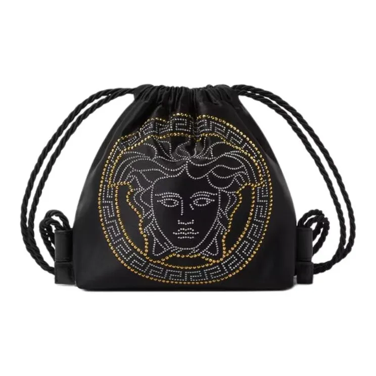 VERSACE Polyester Nylon Bucket Bag Backpack Kids' Black-0