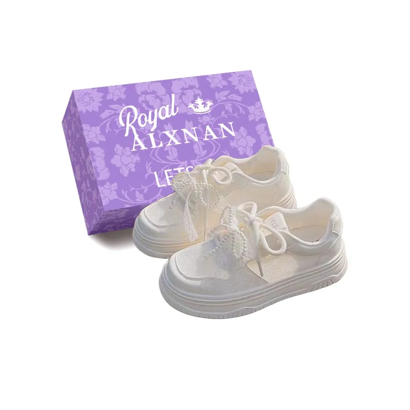 Alxnan Low Top Skateboard Shoes Women's Ecru-5