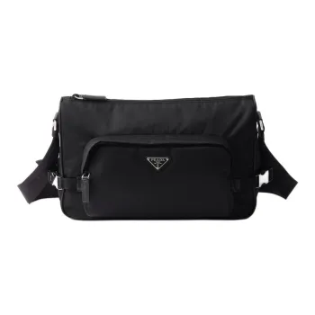 PRADA Recycled Polyamide Shoulder Bag, Crossbody Bag Tubas Unisex Black