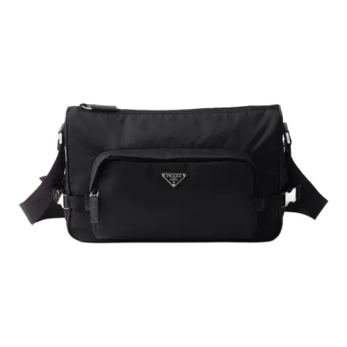 PRADA Recycled Polyamide Shoulder Bag, Crossbody Bag Tubas Unisex Black