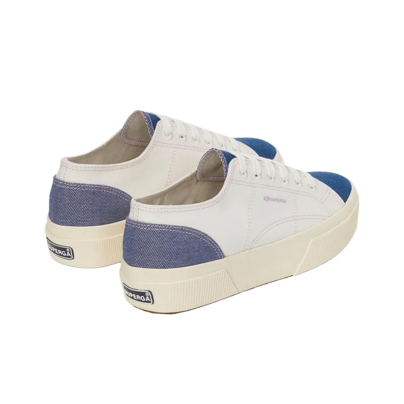 SUPERGA 2740 Abrasion Resistant Low Top Canvas Shoes Unisex White Blue-2