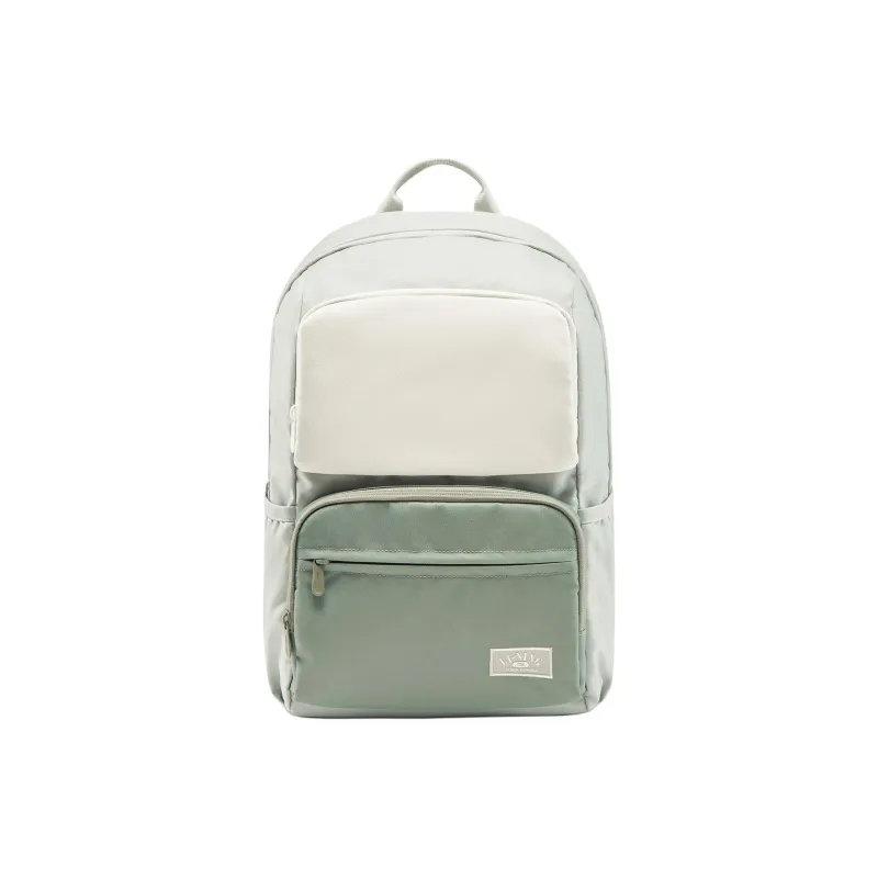 LiNing Polyester Backpack Regular Unisex Ore Gray & Grass Jasmine Green & Pearl White-0