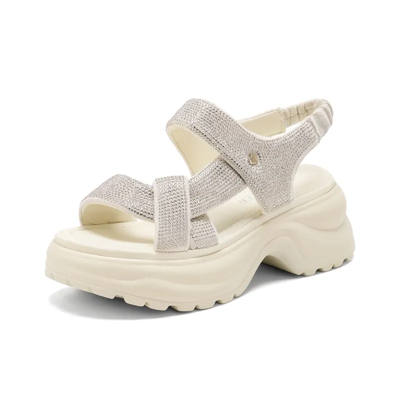 C°BANNER Beach Sandals Women's Beige/Black/Apricot-1