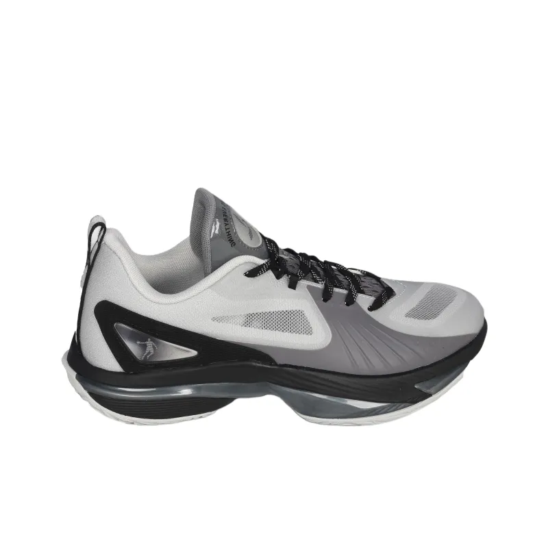 QIAODAN Coverage Support Low Top Basketball Shoes Men's Gray Silver Coal Gray-1