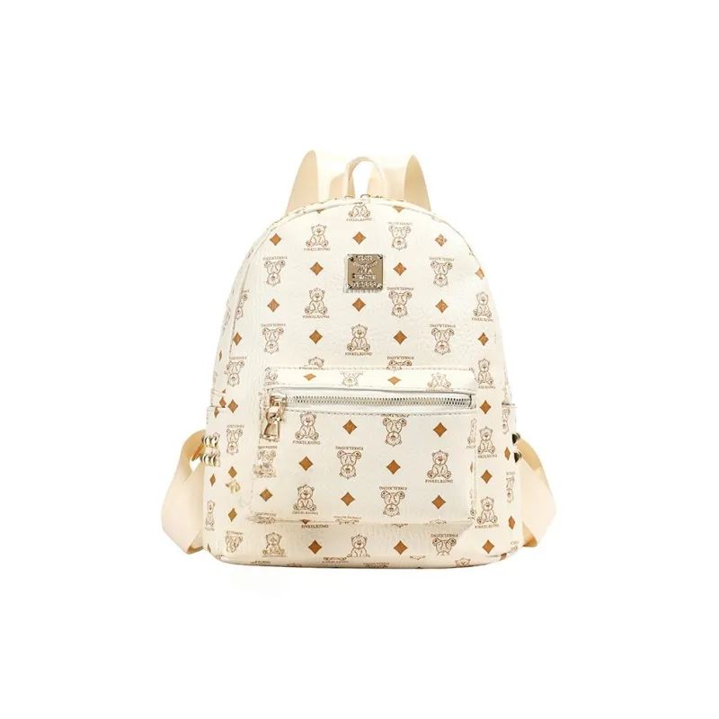 TOUTSEUL YOLO PU Backpack Women's White/Black/Brown-0