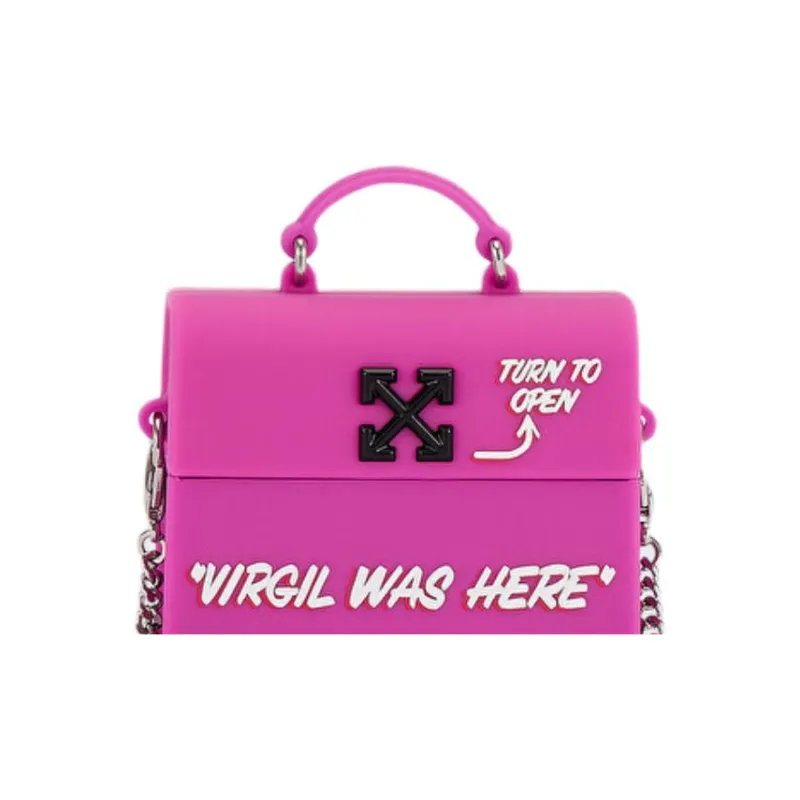 OFF-WHITE Silicone AirPods Pro Case Portable Crossbody Bag Shoulder Bag Earphone Case Women's Purple-4