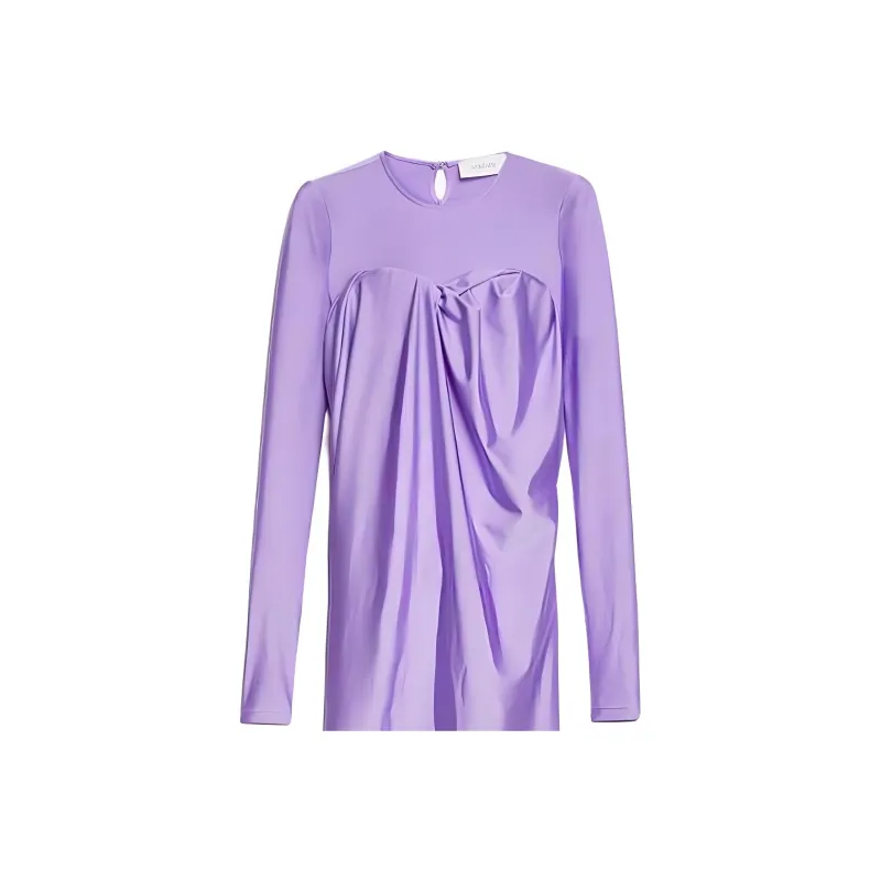 SportMax Long Sleeved Dresses Women's Purple-4