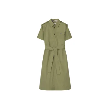 Burberry SS25 Short Sleeved Dress Women's Green
