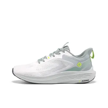 361° Cushioning, Wear Resistant Low Top Sprint Running Shoes Men's White Green