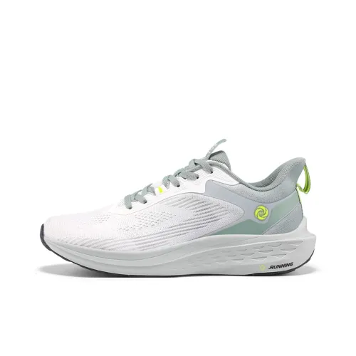 361° Cushioning, Wear Resistant Low Top Sprint Running Shoes Men's White Green