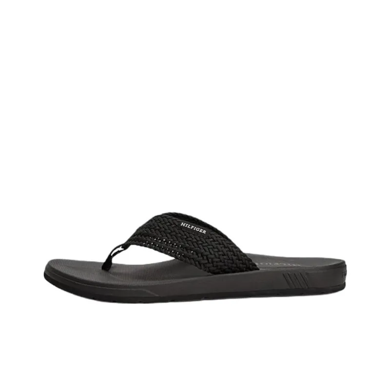 Tommy Hilfiger EVA Abrasion Resistant Flip Flops Men's Black-0