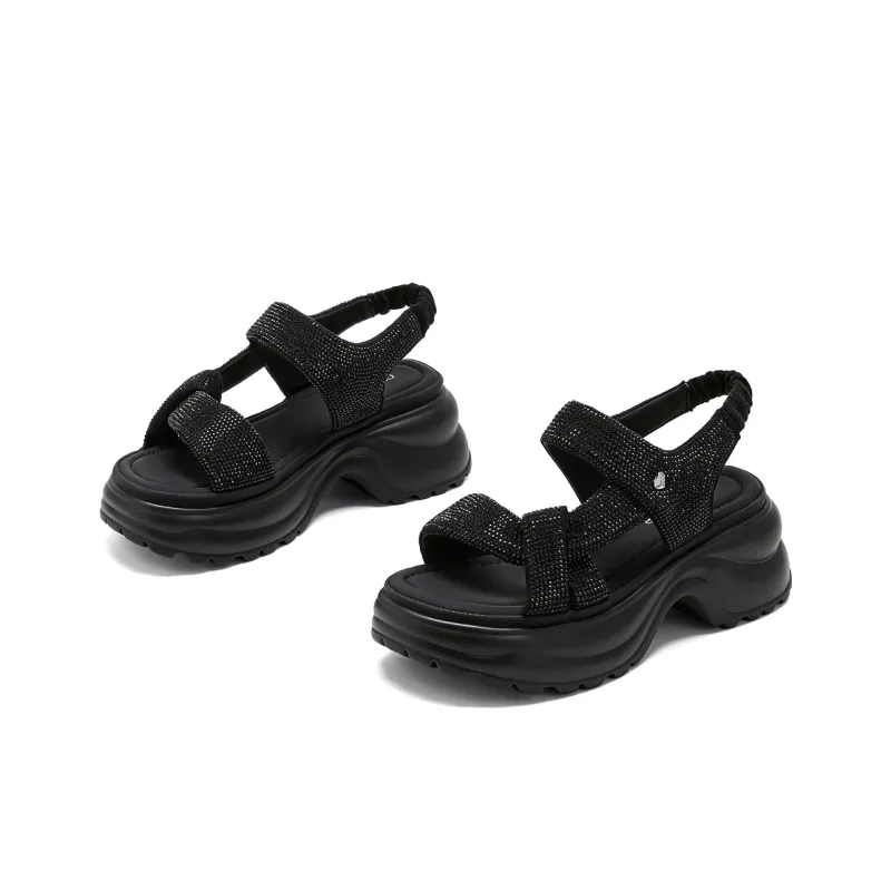 C°BANNER Beach Sandals Women's Beige/Black/Apricot-7