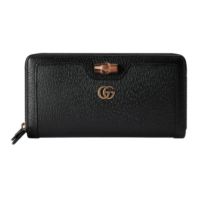 GUCCI Diana Leather Wallet Regular Women's Black-0