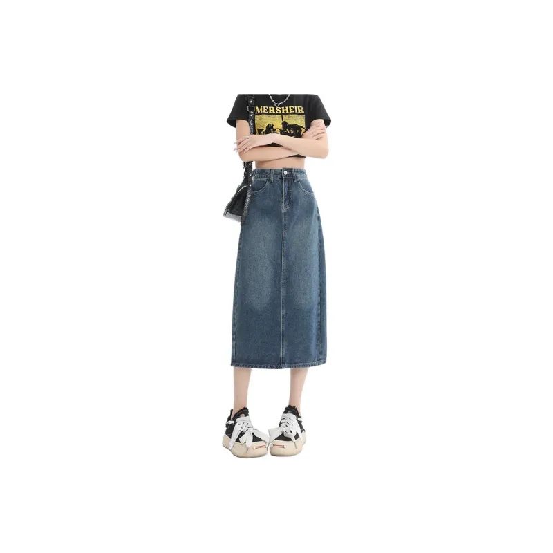 FOREVER 21 Denim Long Skirt Women's-11
