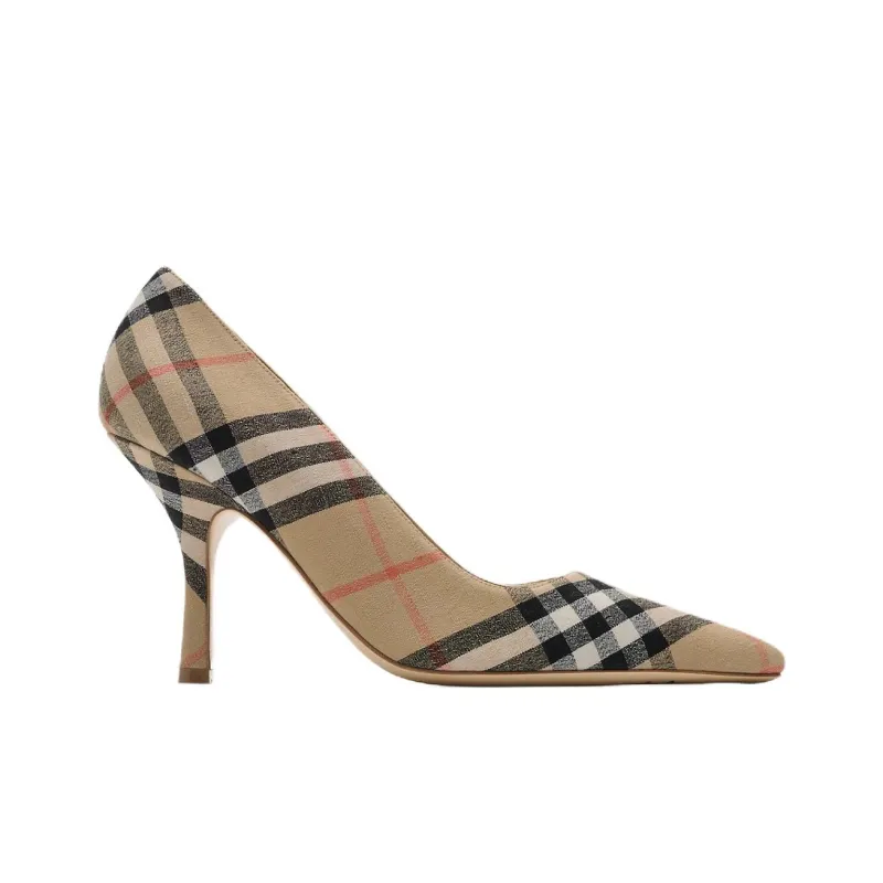Burberry Slim Heel High Heels 9cm Women's Sand-1