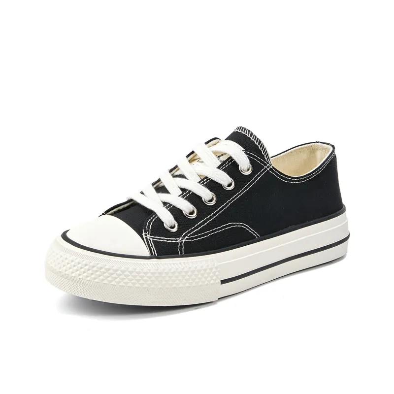 La Chapelle Non slip Lightweight Low Top Canvas Shoes Women's Black-0