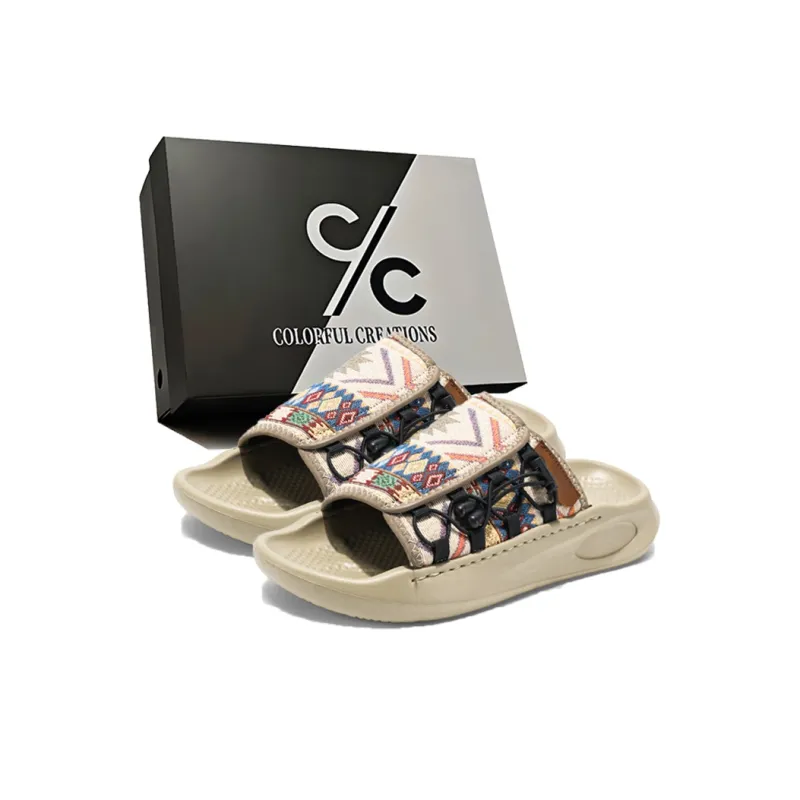 Colorful Creations EVA Stitching Quiet, Slip Resistant, Quick Dry Slide Slippers Men's Box-5