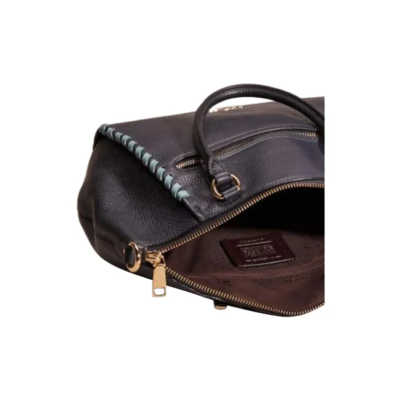 COACH Elise Leather Shopping Bag, Portable Tote, Tote Bag, Single Shoulder, Crossbody Bag Medium Size Women's Navy Blue-3