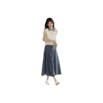 XWI Two Piece Skirt Sets Women's Ecru & Gray