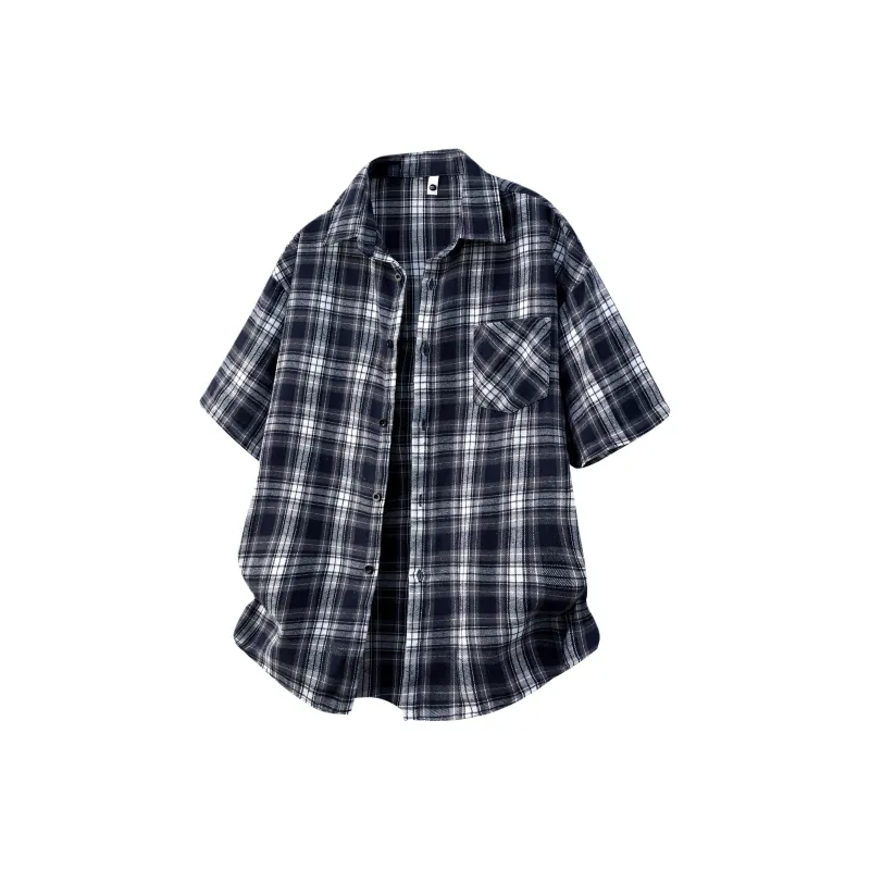D&W Shirt Unisex Black Plaid Color-10